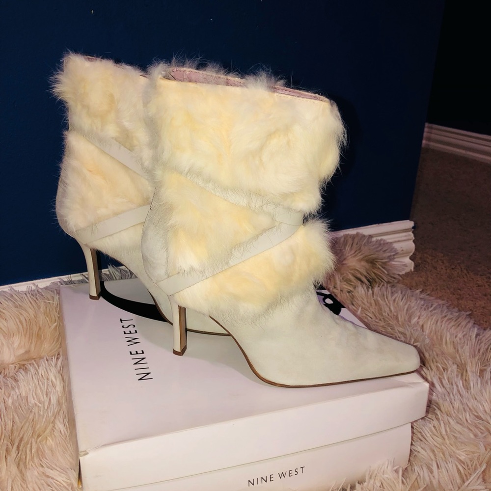 NINE WEST Faux Fur Booties
